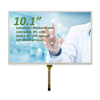 10 Inç Resistif LCD Dokunmatik Ekran 1280x800 Nokta Endüstriyel / Tıbbi Sınıf