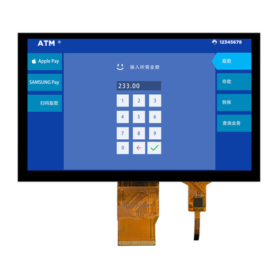 Yüksek Parlaklık 1000nits 7 Inç IPS TFT LCD Ekranı 1024 * 600 Nokta CTP ile RGB Arayüzü