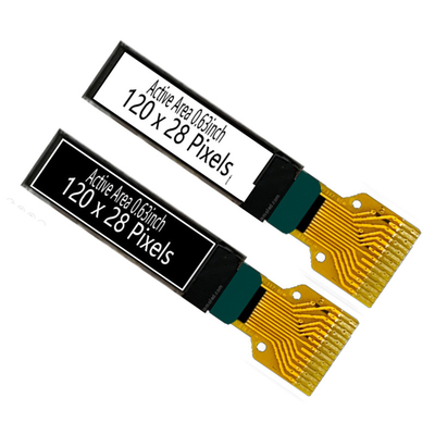 0.63 inç 120x28 piksel OLED Ekran Modülü Pasif Matris Monokrom Beyaz Renk