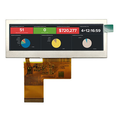 Kalite  3.9 Inch Bar Type TFT LCD , 40 Pin TFT Display RGB Interface 480x128 Fabrika