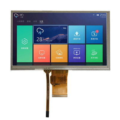 Kalite  7 Inch TFT LCD 800x480 Dots Display RGB 24 Bit Interface With Resistive Touch Panel Fabrika