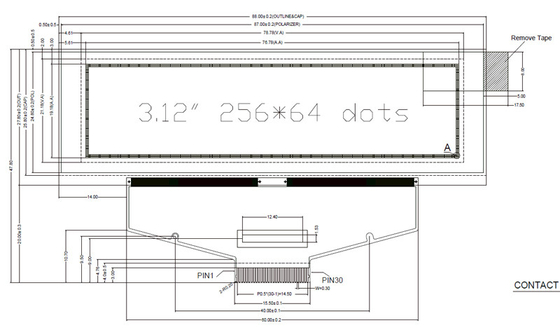 UG-5664ASWEF01 3.12" 256*64 Nokta OLED Ekran Modülü SPI/Paralel/I2C Arayüzü ile