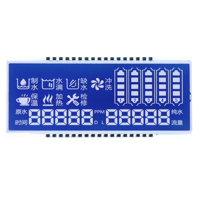 Özel STN LCD Panelli, STN Mavi Modu/Arkaplan Beyaz Karakterler/Şriftler Ekranı, Metal Pin Bağlantısı