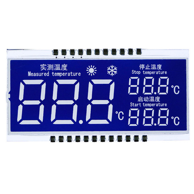 Özel STN LCD Panelli, STN Mavi Modu/Arkaplan Beyaz Karakterler/Şriftler Ekranı, Metal Pin Bağlantısı