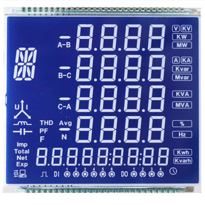 Özel STN LCD Panelli, STN Mavi Modu/Arkaplan Beyaz Karakterler/Şriftler Ekranı, Metal Pin Bağlantısı
