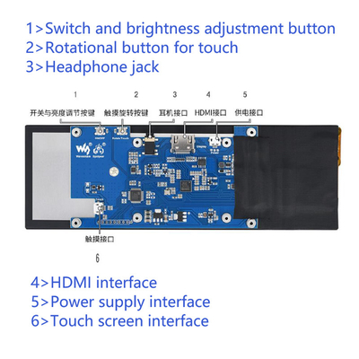 7.9 Inch Bar Type IPS Kapasitatif Dokunmatik TFT Monitörü Raspberry Pi 4 Windows os için HDMI Çıktısı ile 400x1280 çözünürlük