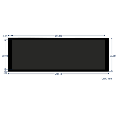7.9 Inch Bar Type IPS Kapasitatif Dokunmatik TFT Monitörü Raspberry Pi 4 Windows os için HDMI Çıktısı ile 400x1280 çözünürlük