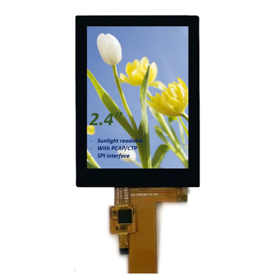 2.4 inç PCAP TFT LCD Ekran Güneş Işığı Okulabilir, 15 Pin SPI 2.4 Inch Tüm Görme Açısı TFT LCD CTP ile