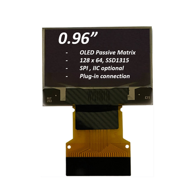 0.96 inç OLED Ekran Modülü 128x64 Pixel SPI I2C Arayüzü Plug-In Bağlantısı