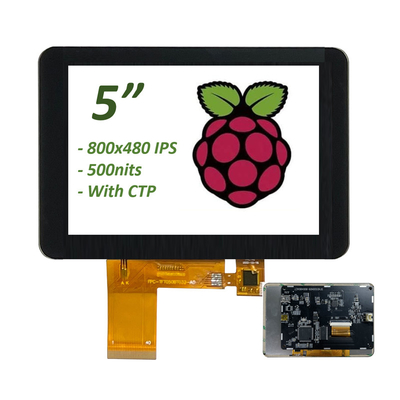 5" Raspberry Pi Uyumlu HDMI TFT Dokunmatik Ekran 800x480 IPS