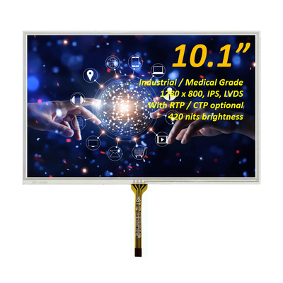 10.1 inçlik TFT LCD Ekran 1280x800 çözünürlüklü Resistive dokunmatik panel