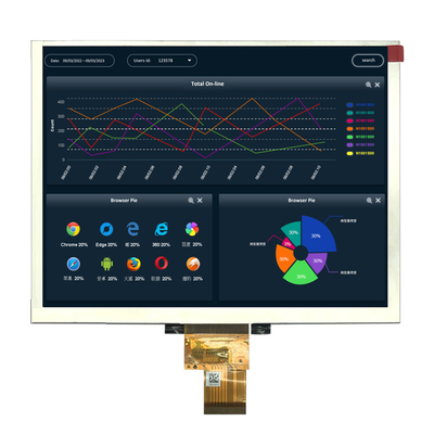 8 inçlik TFT LCD Ekranı 800x600 Piksel TN RGB TN 12 Saat Görme Yönü Ekranı