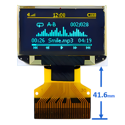 0.96 inç 30 Pin ZIF Bağlantısı OLED İnce Ekran Paneli 128x64 Dot Matrix SPI I2C Arayüzü