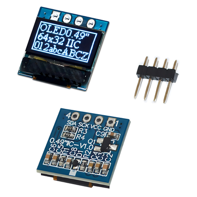 0.49 Inch Grafik OLED Ekranı 4 Header Pin SSD1315 Destek I2C Arayüzü