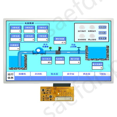 7 inç Endüstriyel Dereceli TFT Ekranı LVDS Arayüzü 1000nits Ultra Geniş Çalışma Sıcaklığı Aralığı