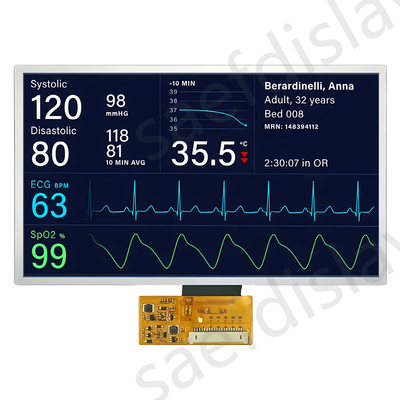 7 inç Endüstriyel Dereceli TFT Ekranı LVDS Arayüzü 1000nits Ultra Geniş Çalışma Sıcaklığı Aralığı