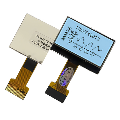 128X64 Pixel COG LCD FSTN Pozitif 3.3v Beyaz Arkaplan Işıklı Birimle
