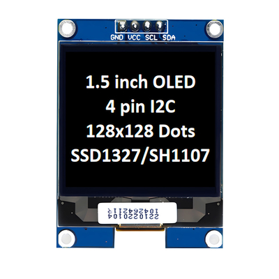 1.5 inç OLED Ekran Panel Modülü Birimi 128x128 Piksel 4 Pin I2C LED Ekran Kontrolörü ile Arayüz