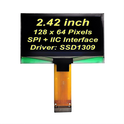 2.42 inçlik OLED Ekran 128x64 Sarı Yazı Tipi PMOLED Ekran SSD1309 Denetleyici SPI+IIC Arayüzü