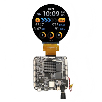 3.4 inç yuvarlak TFT LCD Reklam Medya Monitörü Android RK3566 ile