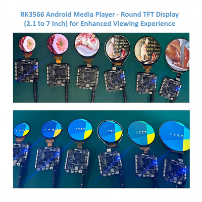 3.4 inç yuvarlak TFT LCD Reklam Medya Monitörü Android RK3566 ile
