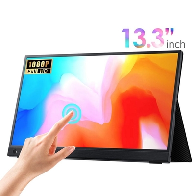 13.3 inçlik dokunmatik ekranlı taşınabilir monitör, dizüstü bilgisayar telefon için masaüstü duruşu ile USB C taşınabilir oyun monitörü