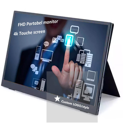 13.3 inçlik dokunmatik ekranlı taşınabilir monitör, dizüstü bilgisayar telefon için masaüstü duruşu ile USB C taşınabilir oyun monitörü