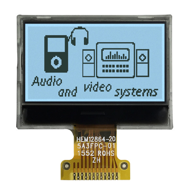 Beyaz Arka Işıklı FSTN Pozitif 128x64 LCD Grafik Ekran COG 3.3V SPI Arayüzü