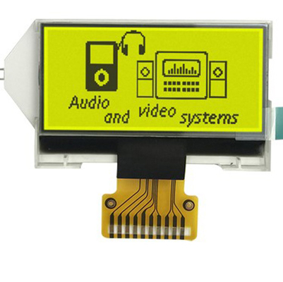 SPI Arayüzü 128x64 COG LCD Modülü Sarı Yeşil Arka Plan Rengi