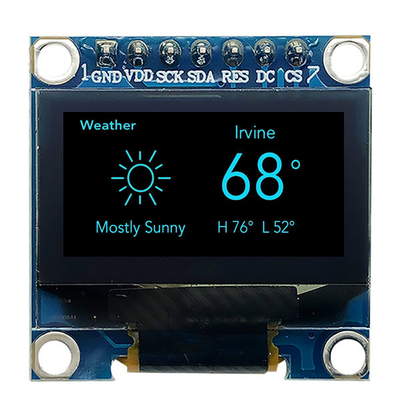 7 Pin 0.96 Inch OLED Ekran Modülü SPI 3V SSD1306 Sürücü IC ile Beyaz PMOLED