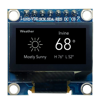 7 Pin 0.96 Inch OLED Ekran Modülü SPI 3V SSD1306 Sürücü IC ile Beyaz PMOLED