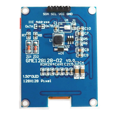 1.5 inç OLED Ekran Panel Modülü Birimi 128x128 Piksel 4 Pin I2C LED Ekran Kontrolörü ile Arayüz