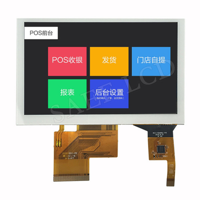 Otomasyon kontrol ekranı için kapasitif dokunmatik panel ile 5 inç PCAP TFT Ekranı 800 * 480 RGB Arayüzü