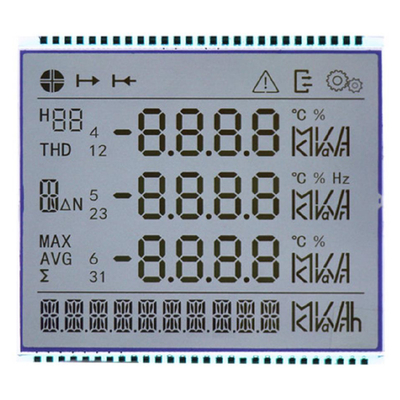 Elektrik Enerji Ölçücüsü LCD, 86 Çok fonksiyonel Üç Fazlı Elektrik Enerji Ölçücüsü İçin Segment LCD Ekranı