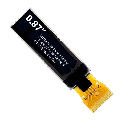 0.87 inç 128x32 Küçük OLED Ekran IIC Arabirim Beyaz Metin